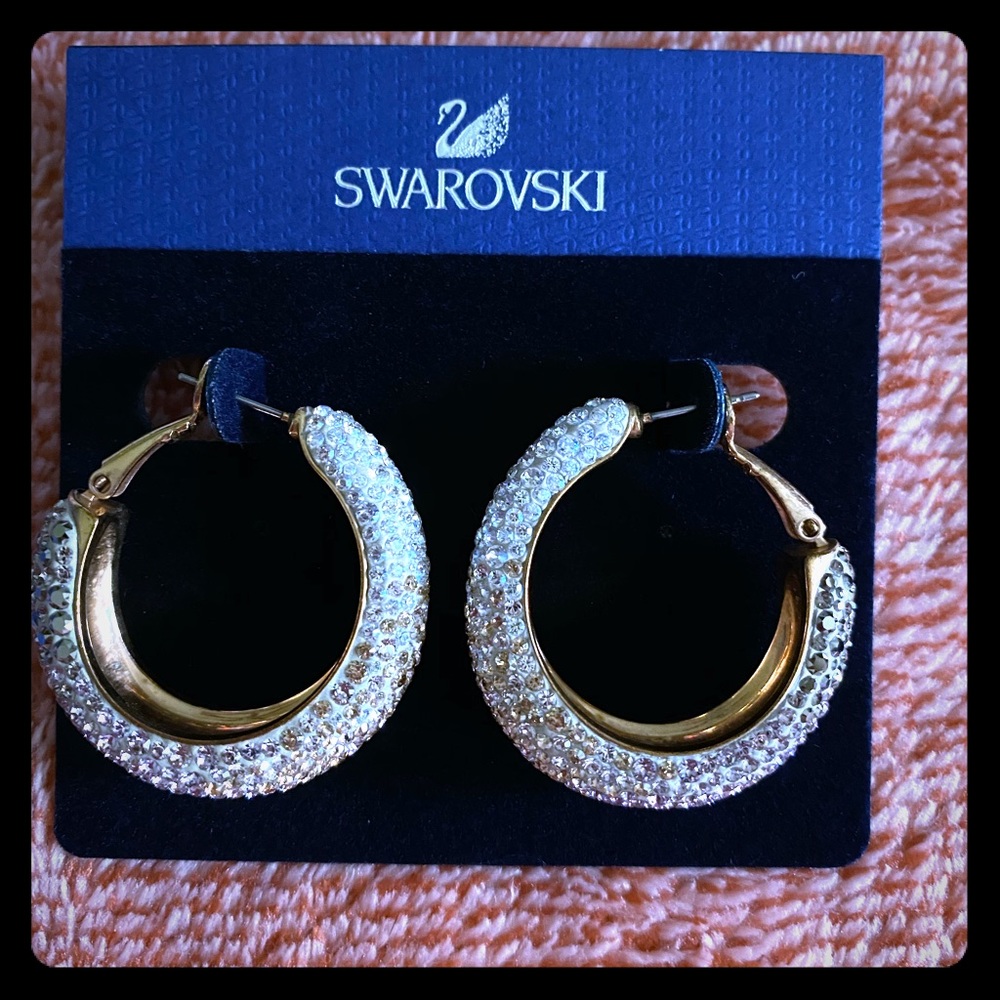 Swarovski Abstract nude pierced earrings